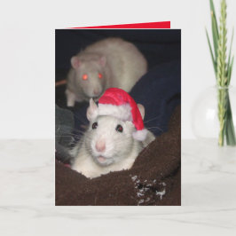 Santa Rat Christmas Card Karte