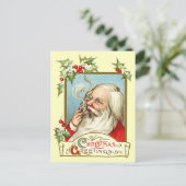 Santa Rauchen Feiertagspostkarte (Stehend Vorderseite)