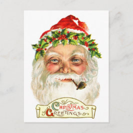 Santa Rauchen Feiertagspostkarte