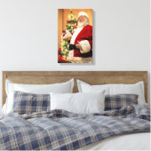 Santa rauchende Pfeife Canvas drucken Leinwanddruck (Insitu (Schlafzimmer))