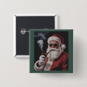 Santa Rauching Party Sonniger Weihnachtsfeiertag Button (Vorne & Hinten)