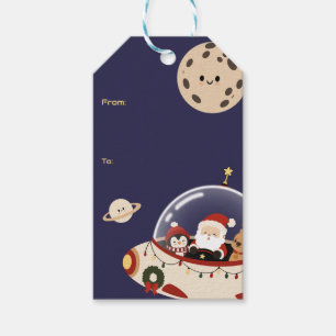 Santa Raumschiff Weihnachten Geschenkanhänger