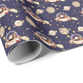 Santa Raumschiff Weihnachten Geschenkpapier (Rolleneckpunkt)