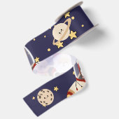 Santa Raumschiff Weihnachten Satinband (Rückseite)