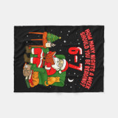Santa Reading 67 Cat Christmas Six Seven Teacher B Fleecedecke (Vorderseite (Horizontal))