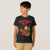 Santa Reading 67 Cat Christmas Six Seven Teacher B T-Shirt (Vorne ganz)