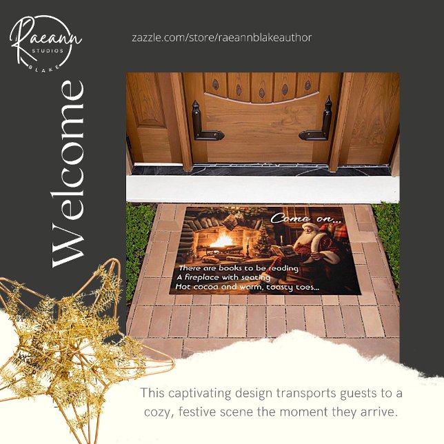 Santa Reading by Fire Christmas Door Mat Fußmatte (Von Creator hochgeladen)