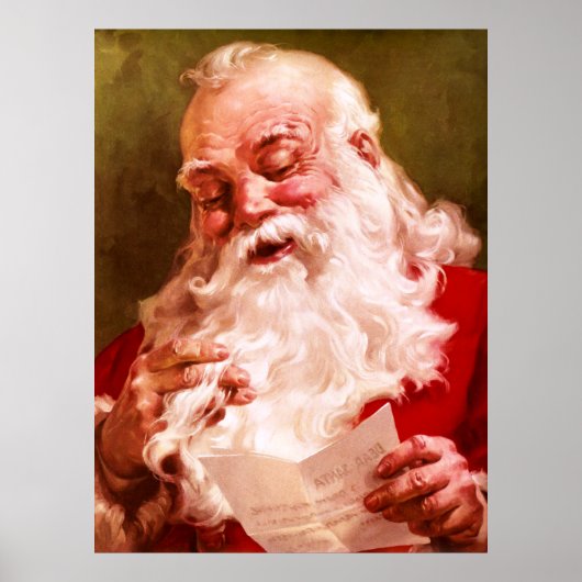 Santa Reading Letter Poster (Vorne)