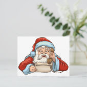 Santa Reading Letter Postkarte (Stehend Vorderseite)