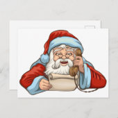 Santa Reading Letter Postkarte (Vorne/Hinten)
