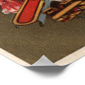 Santa Reading seine gute Kinderliste Poster (Ecke)