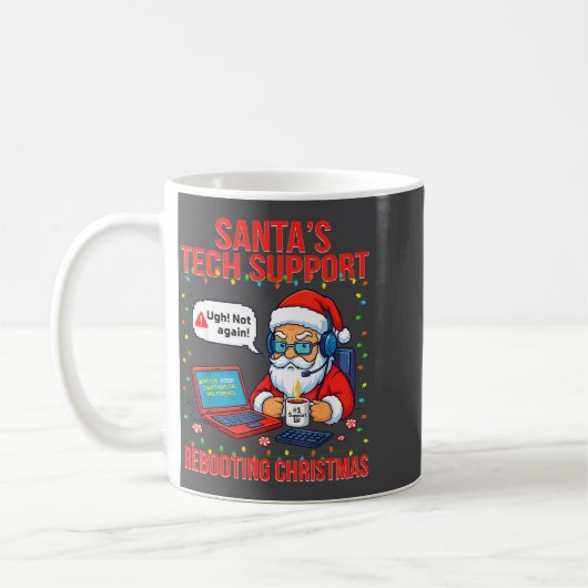 Santa Rebooting Support Engineer s Tech Laugh Kaffeetasse (Links)