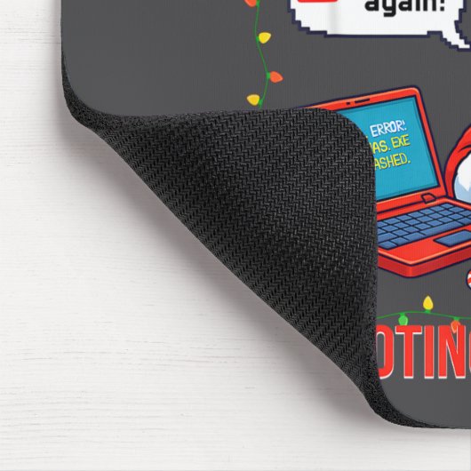 Santa Rebooting Support Engineer s Tech Smile Mousepad (Ecke)