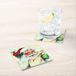 Santa Rechteckiger Pappuntersetzer