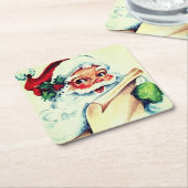 Santa Rechteckiger Pappuntersetzer (angewinkelt)