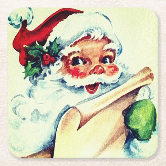 Santa Rechteckiger Pappuntersetzer (Vorderseite)