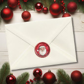 Santa Red Christmas Faux Was Runder Aufkleber