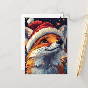 Santa Red Fox Postkarte