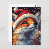 Santa Red Fox Postkarte (Vorne/Hinten)