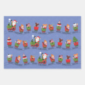 Santa & Red Hair Girl auf Zug Geschenkpapier Set (Vorderseite 2)