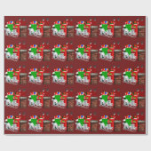 Santa Red Wrapping Paper Geschenkpapier (Flach)