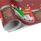 Santa Red Wrapping Paper Geschenkpapier (Rolleneckpunkt)