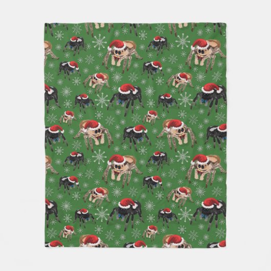 Santa Regal Jumping Spider Phidippus Regius grün Fleecedecke (Vorderseite)