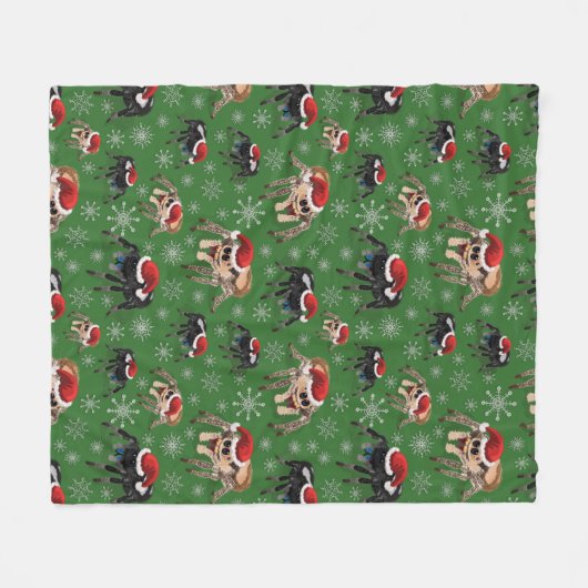 Santa Regal Jumping Spider Phidippus Regius grün Fleecedecke (Vorderseite (Horizontal))