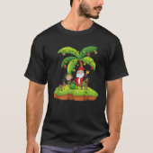 Santa Reindeer and Eleves Christmas Palm Tree  T-Shirt (Vorderseite)