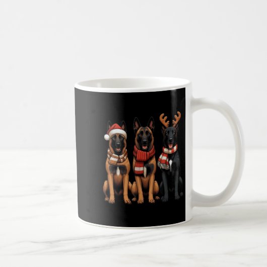 Santa Reindeer Belgian Malinois Christmas Malinois Kaffeetasse (Rechts)