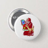 Santa Reindeer Button (Vorne & Hinten)