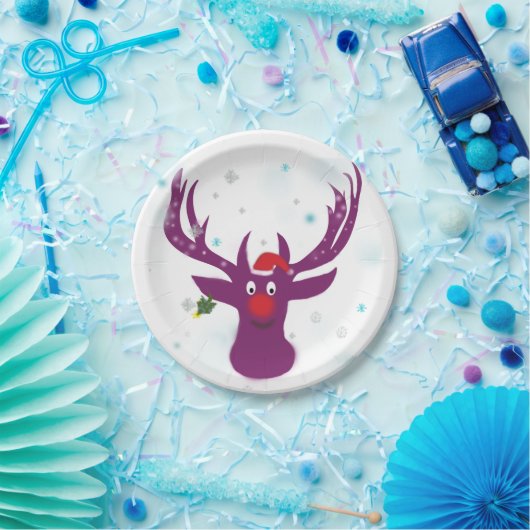 Santa Reindeer Custom Paper Teller 7 in (Party)