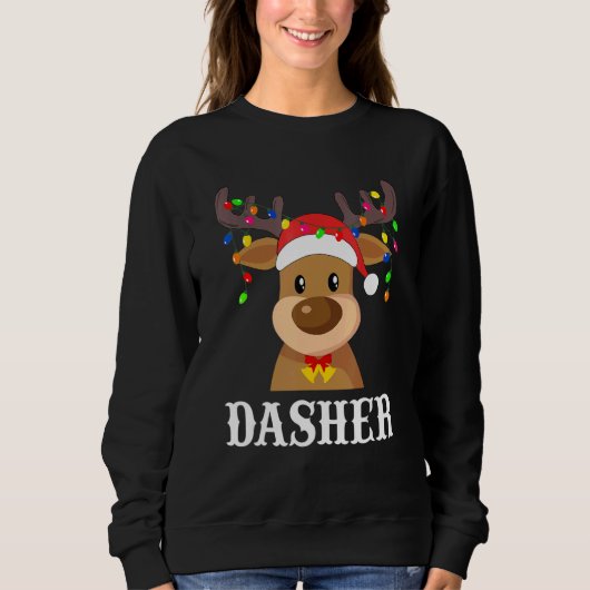 Santa Reindeer Dasher Xmas Group Costume Sweatshirt (Vorderseite)