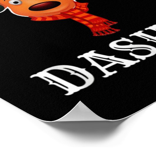 Santa Reindeer Dasher Xmas Group Costume T Shirt  Poster (Ecke)