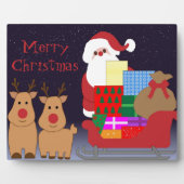 Santa & Reindeer Decorative Plaque Fotoplatte (Vorderseite)