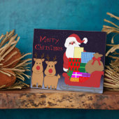 Santa & Reindeer Decorative Plaque Fotoplatte (Seite)