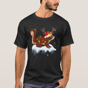 Santa Reindeer Eichhörnchen Xmas Light Santa Renti T-Shirt