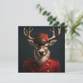 Santa Reindeer Einladung (Stehend Vorderseite)