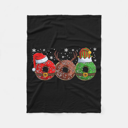 Santa Reindeer Elf Donut Doughnut Christmas Womens Fleecedecke (Vorderseite)
