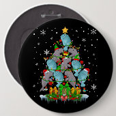 Santa Reindeer Elf Manatees Weihnachtsbaumleuchten Button (Vorne & Hinten)