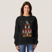 Santa Reindeer Elf Otters Christmas Tree Lights An Sweatshirt (Vorne ganz)