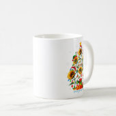 Santa Reindeer Elf Sunflowers As Xmas Tree Flowers Kaffeetasse (VorderseiteRechts)