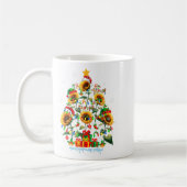 Santa Reindeer Elf Sunflowers As Xmas Tree Flowers Kaffeetasse (Links)