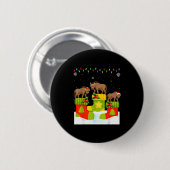 Santa Reindeer Elf Wildebeest In Christmas Socks U Button (Vorne & Hinten)