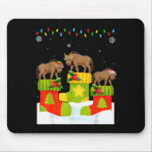 Santa Reindeer Elf Wildebeest In Christmas Socks U Mousepad (Vorne)