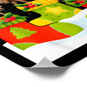 Santa Reindeer Elf Wildebeest In Christmas Socks U Poster (Ecke)