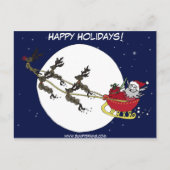 Santa & Reindeer Feiertagspostkarte (Vorderseite)