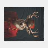 Santa Reindeer Fleecedecke (Vorderseite (Horizontal))