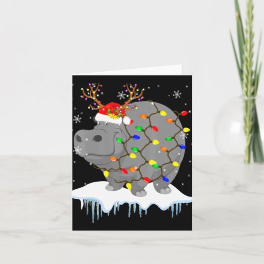 Santa Reindeer Hip Xmas Light Santa Reindeer Hip T Karte (Vorderseite)