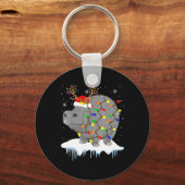 Santa Reindeer Hip Xmas Light Santa Reindeer Hip T Schlüsselanhänger (Vorderseite)